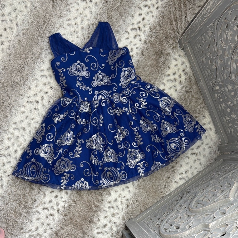 Disney Princess Cinderella dress girls 4T formal sequin holiday party Disneyland